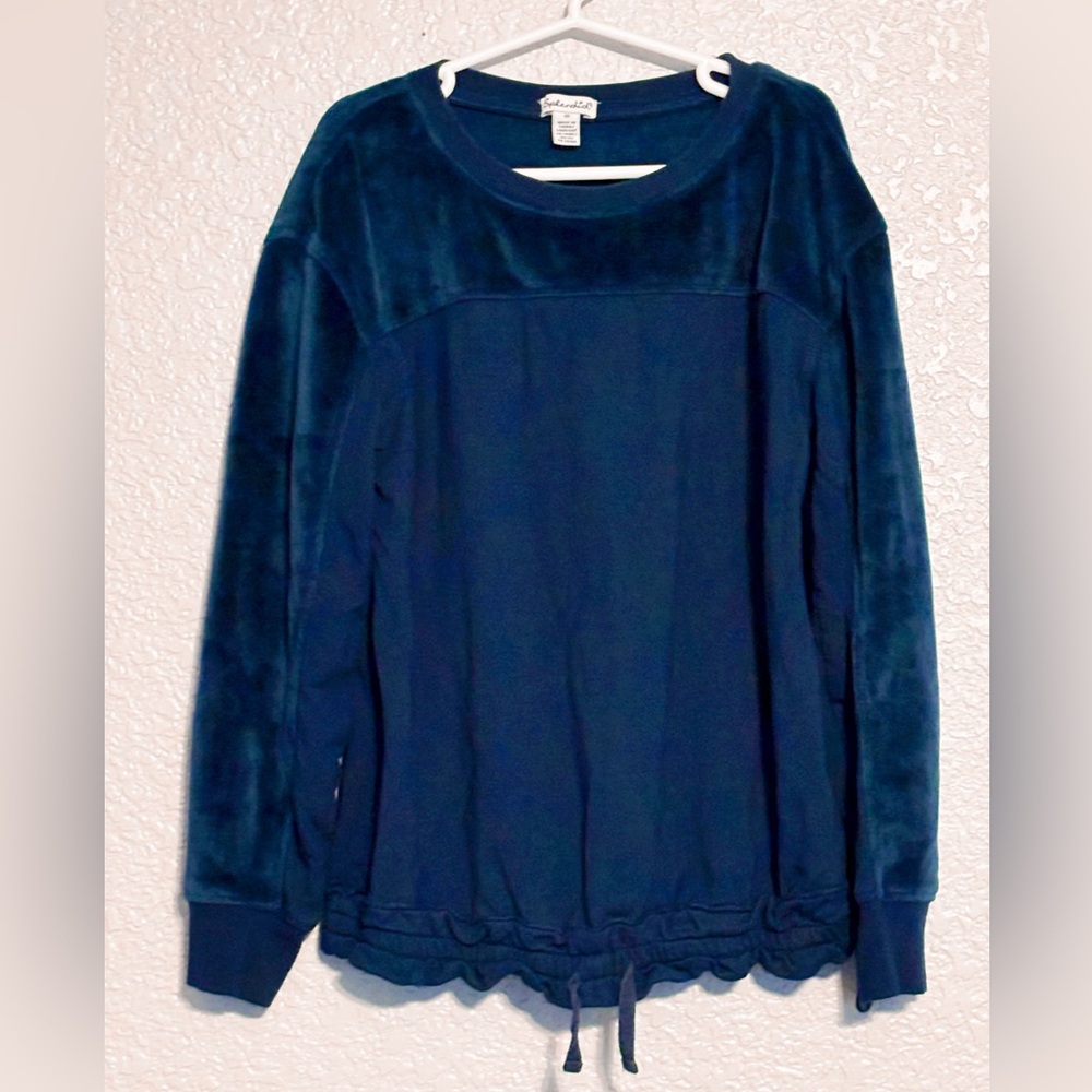 Splendid Deep Blue Velvet Top